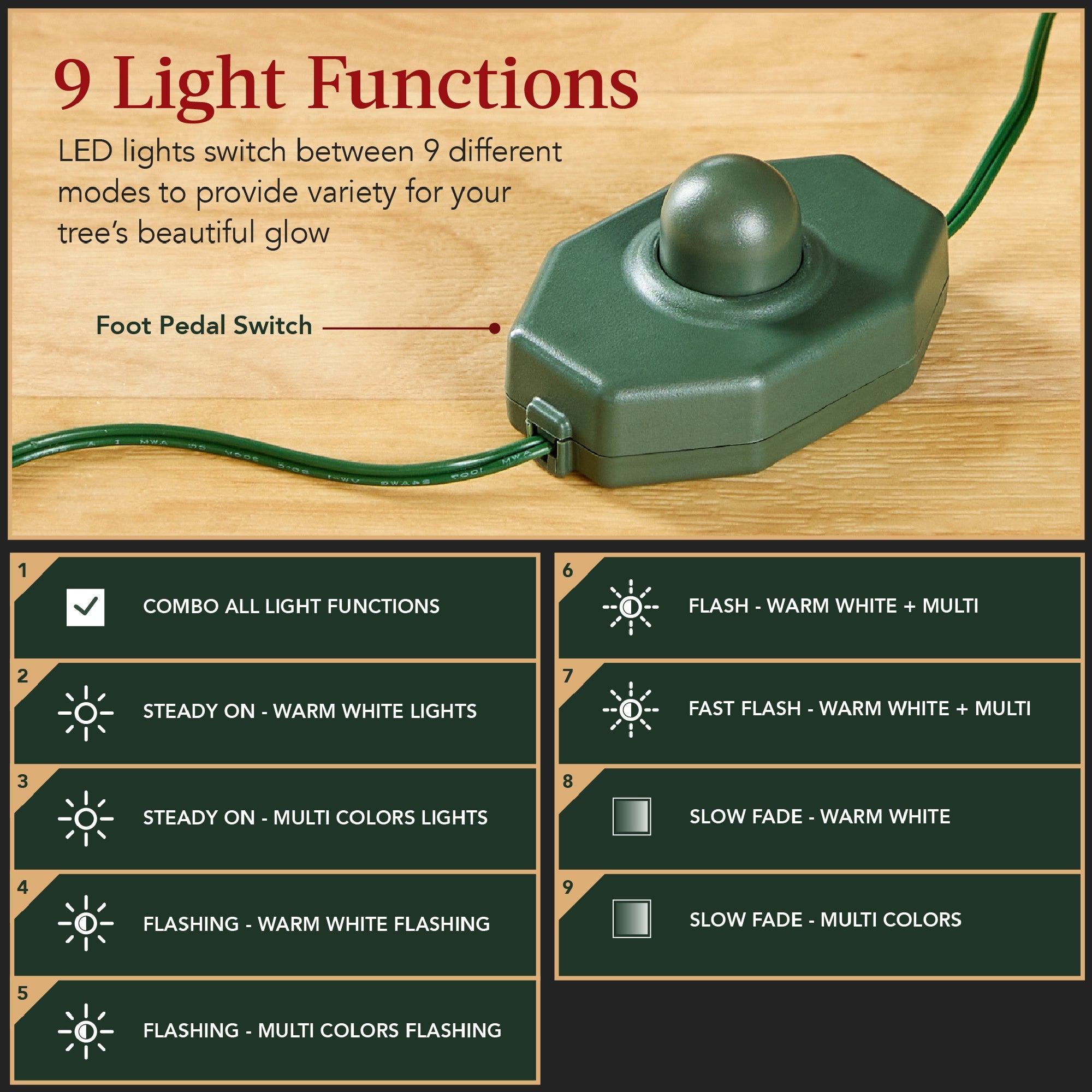 Green Pre-Lit Sparse Flocked Christmas Tree w/ 2-in-1 LEDs Cordless Connection
