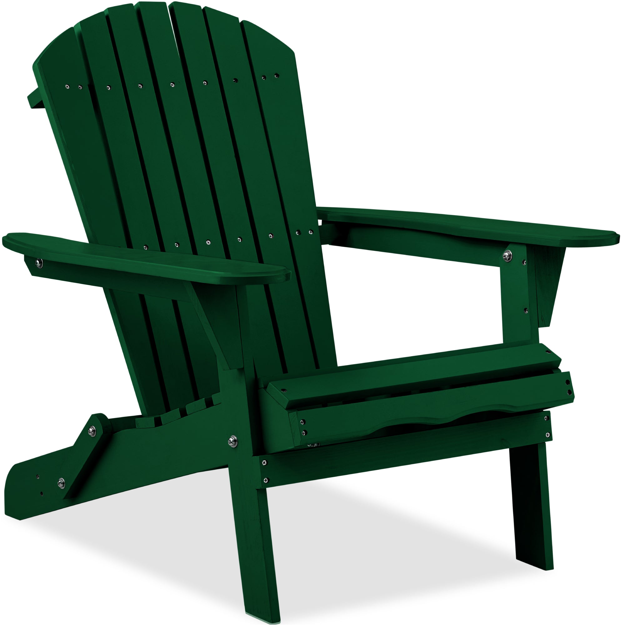Folding Wooden Adirondack Chair Accent Furniture w/ Natural Woodgrain