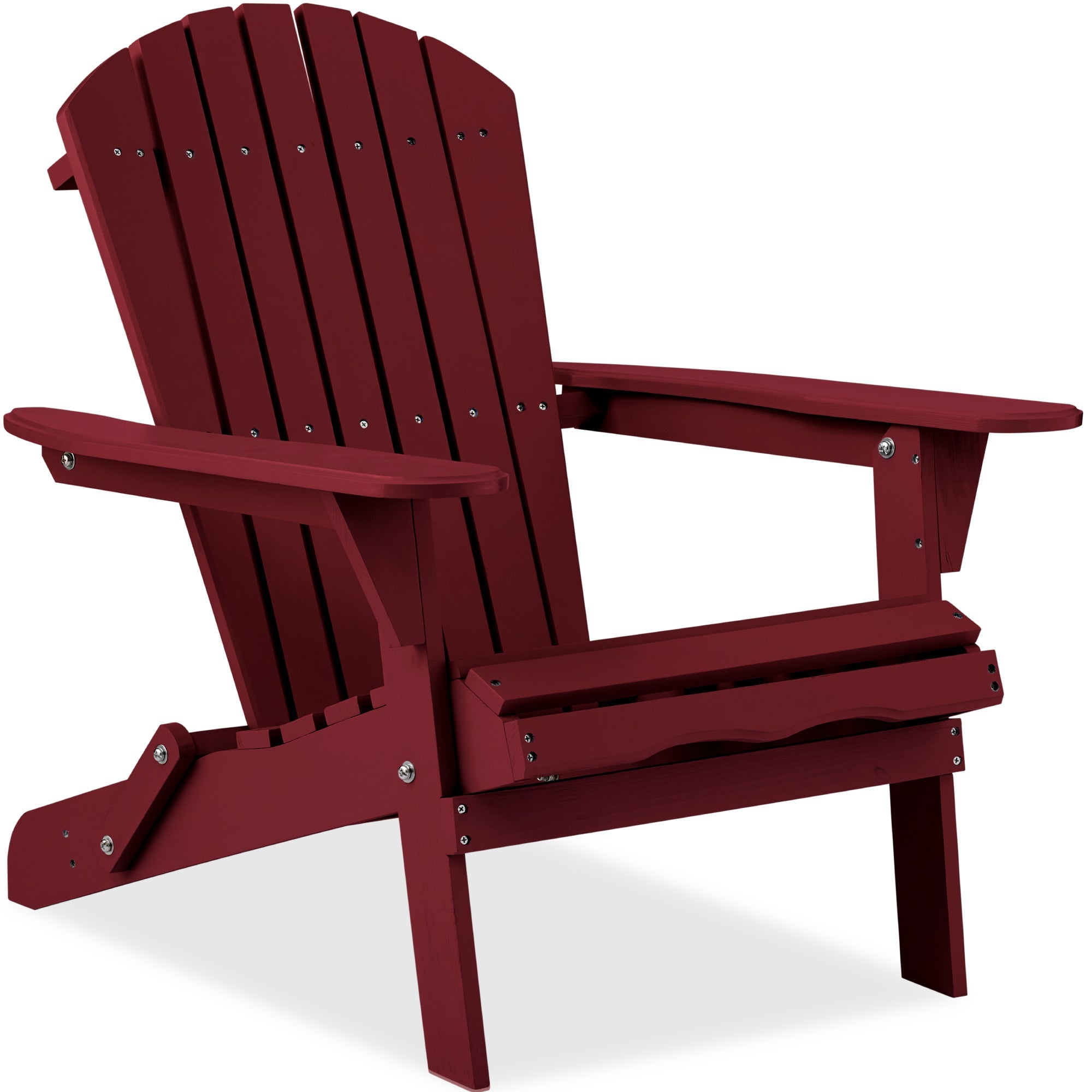 Folding Wooden Adirondack Chair Accent Furniture w/ Natural Woodgrain
