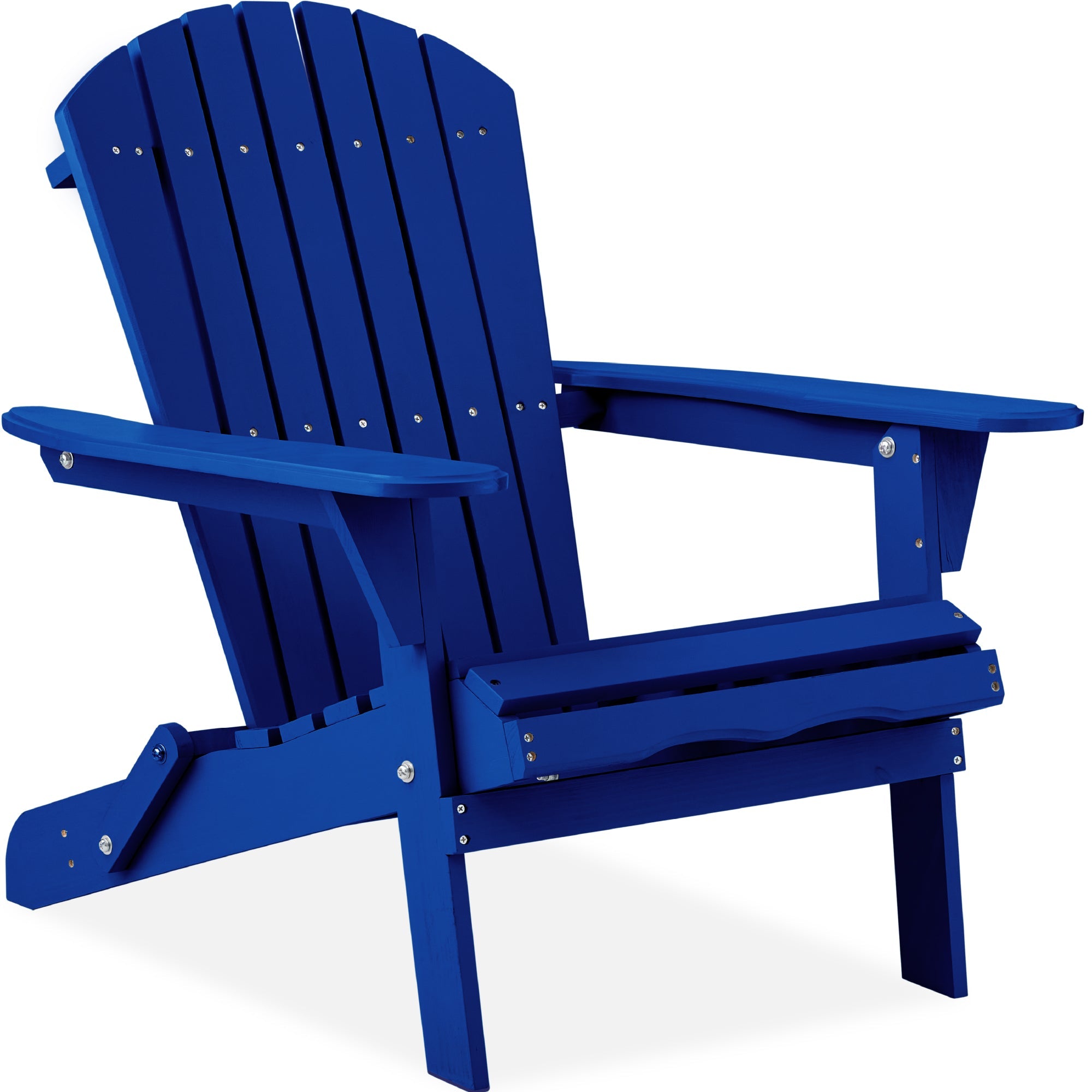 Folding Wooden Adirondack Chair Accent Furniture w/ Natural Woodgrain