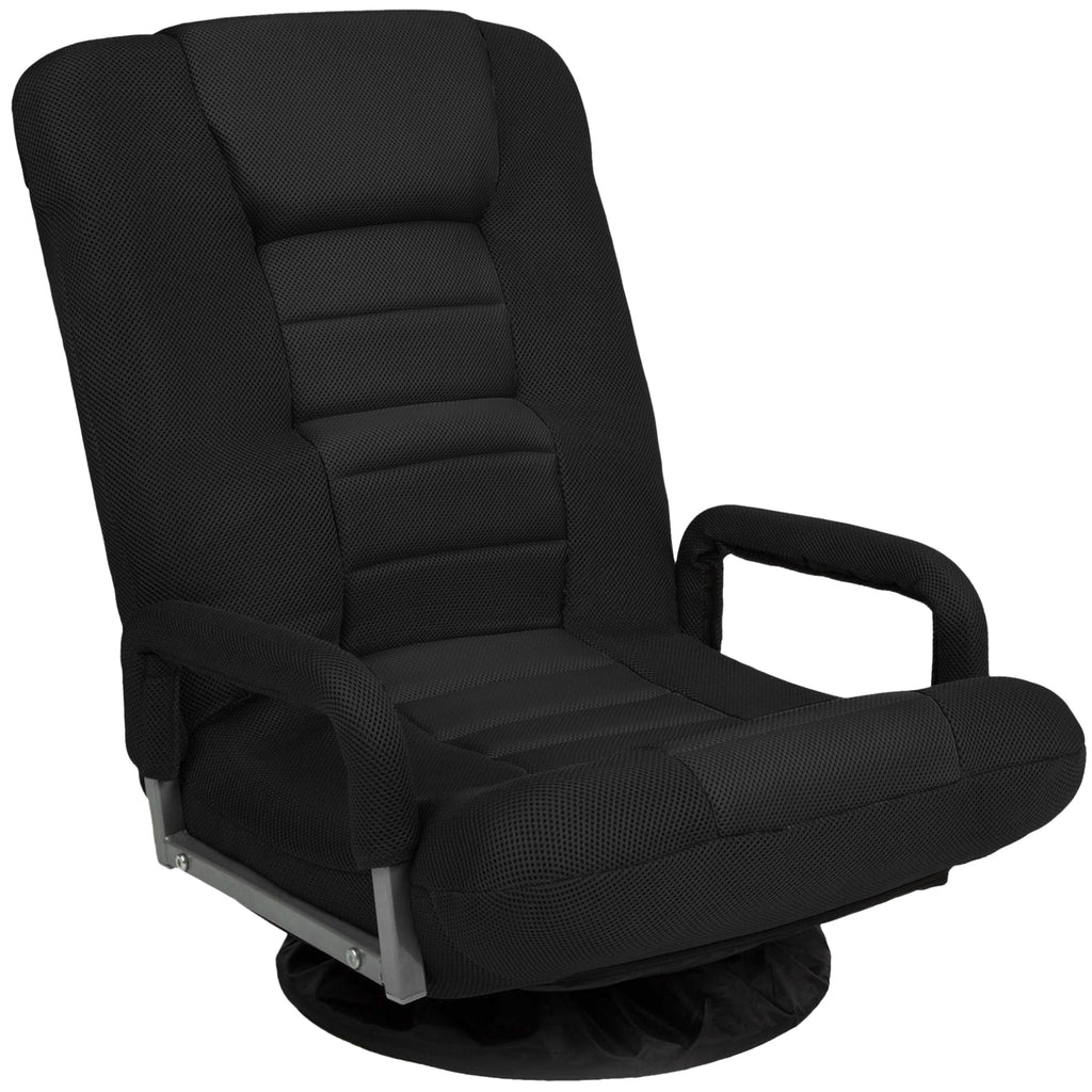 Gaming Floor Chair w/ 360-Degree Swivel Armrest Adjustable Backrest