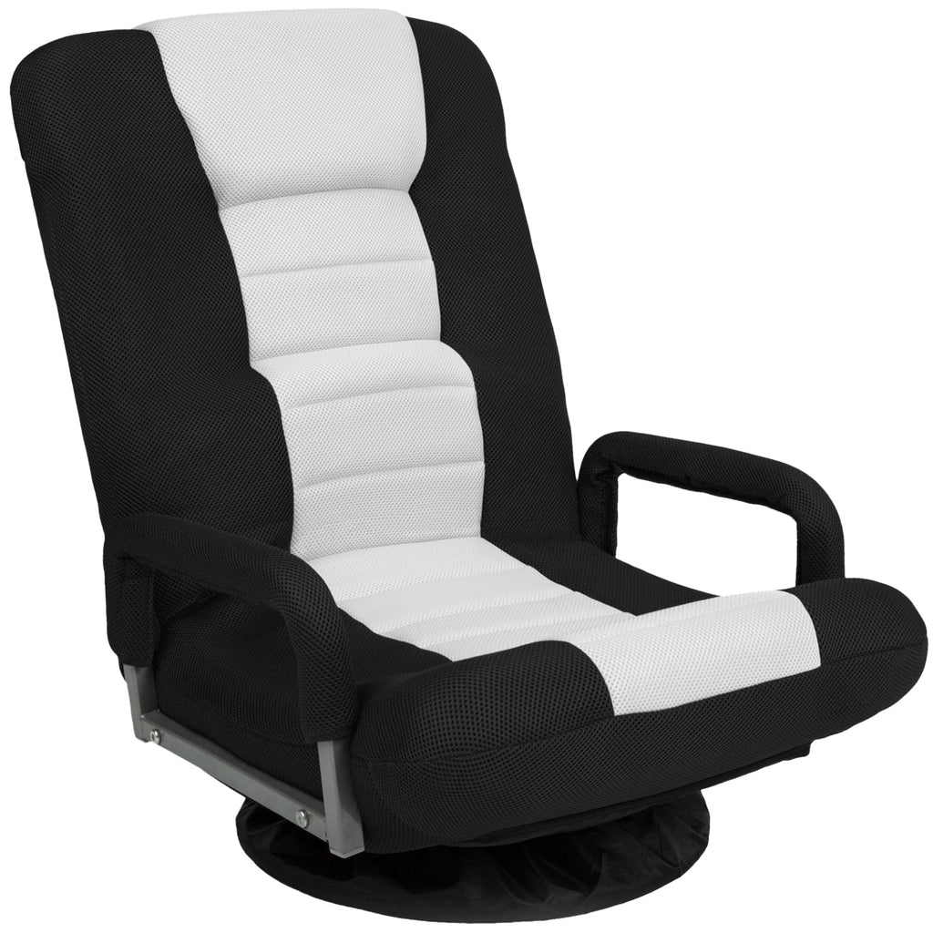 Gaming Floor Chair w/ 360-Degree Swivel Armrest Adjustable Backrest