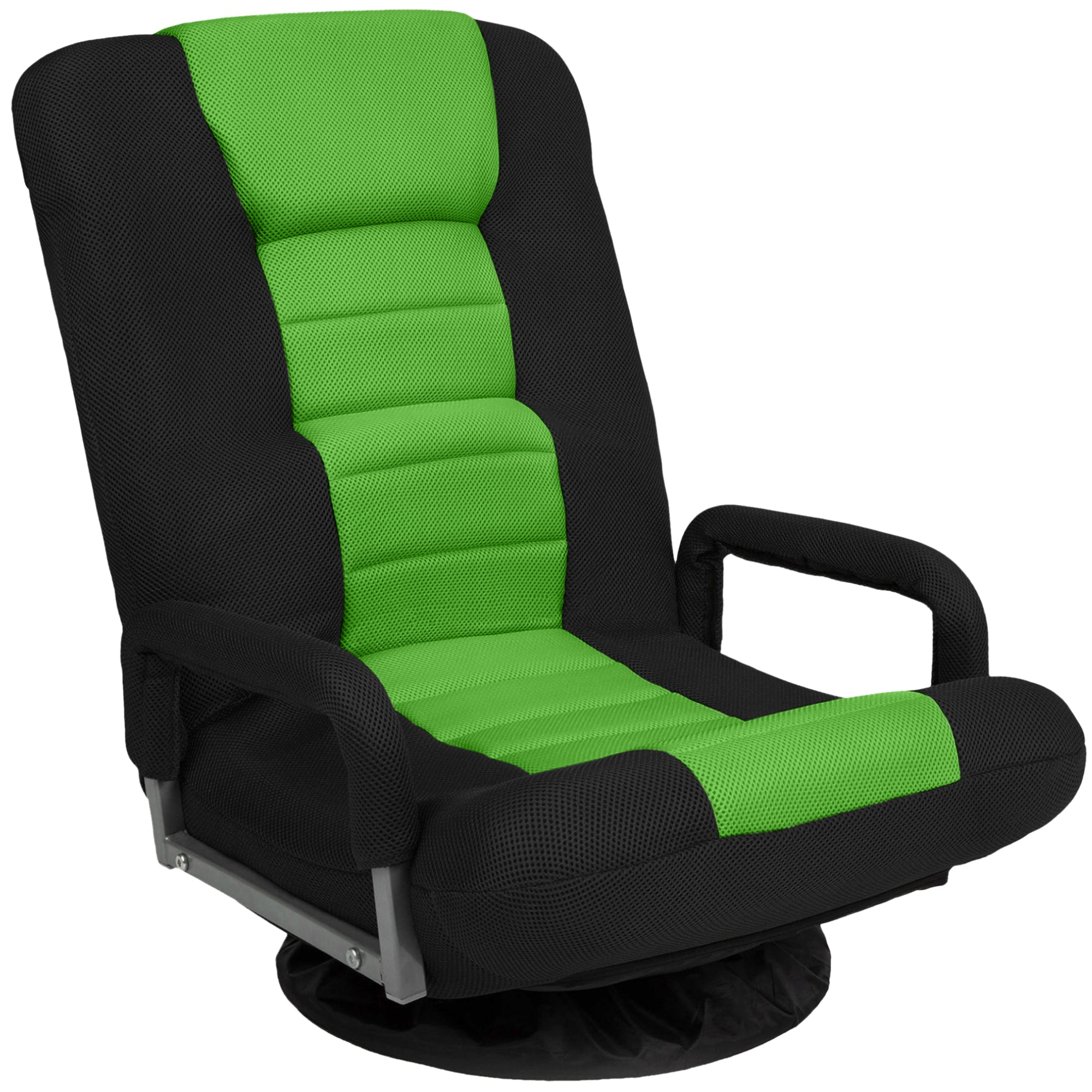 Gaming Floor Chair w/ 360-Degree Swivel Armrest Adjustable Backrest